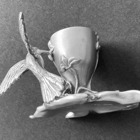 SEAGULL PEWTER CANADA Single Hummingbird Candlestick Holder EUC - Picture 5 of 9